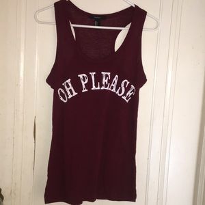 "Oh Please" Graphic Racerback Tank Top